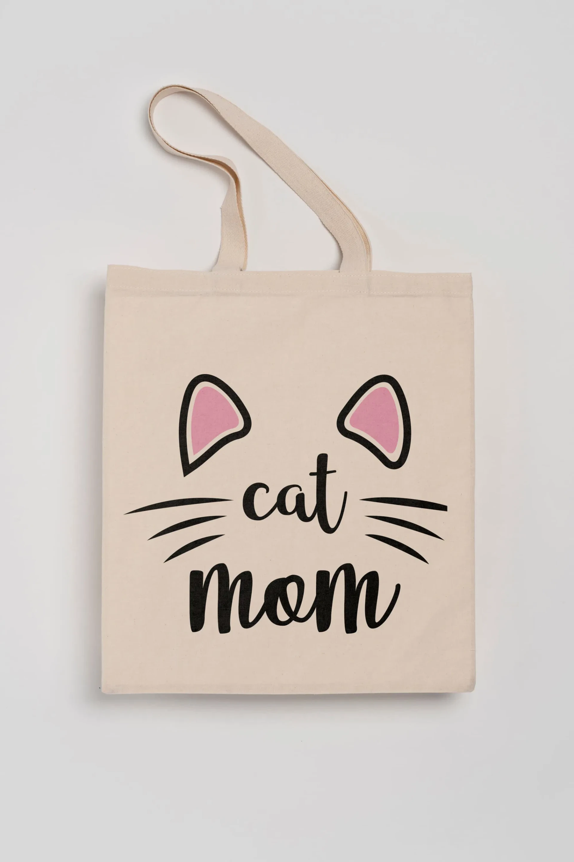 Πάνινη τσάντα για ψώνια και βιβλία cat mom